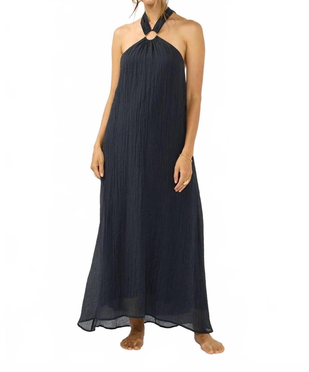 NEW LOVESTITCH monaco halter maxi dress in midnight blue